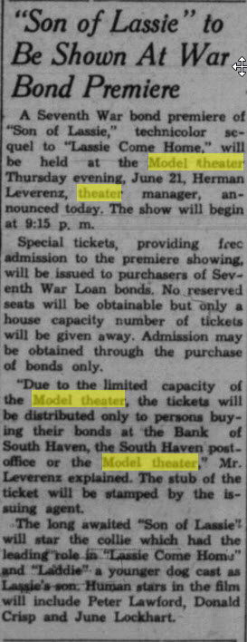 Model Theater - Jun 13 1945 Article